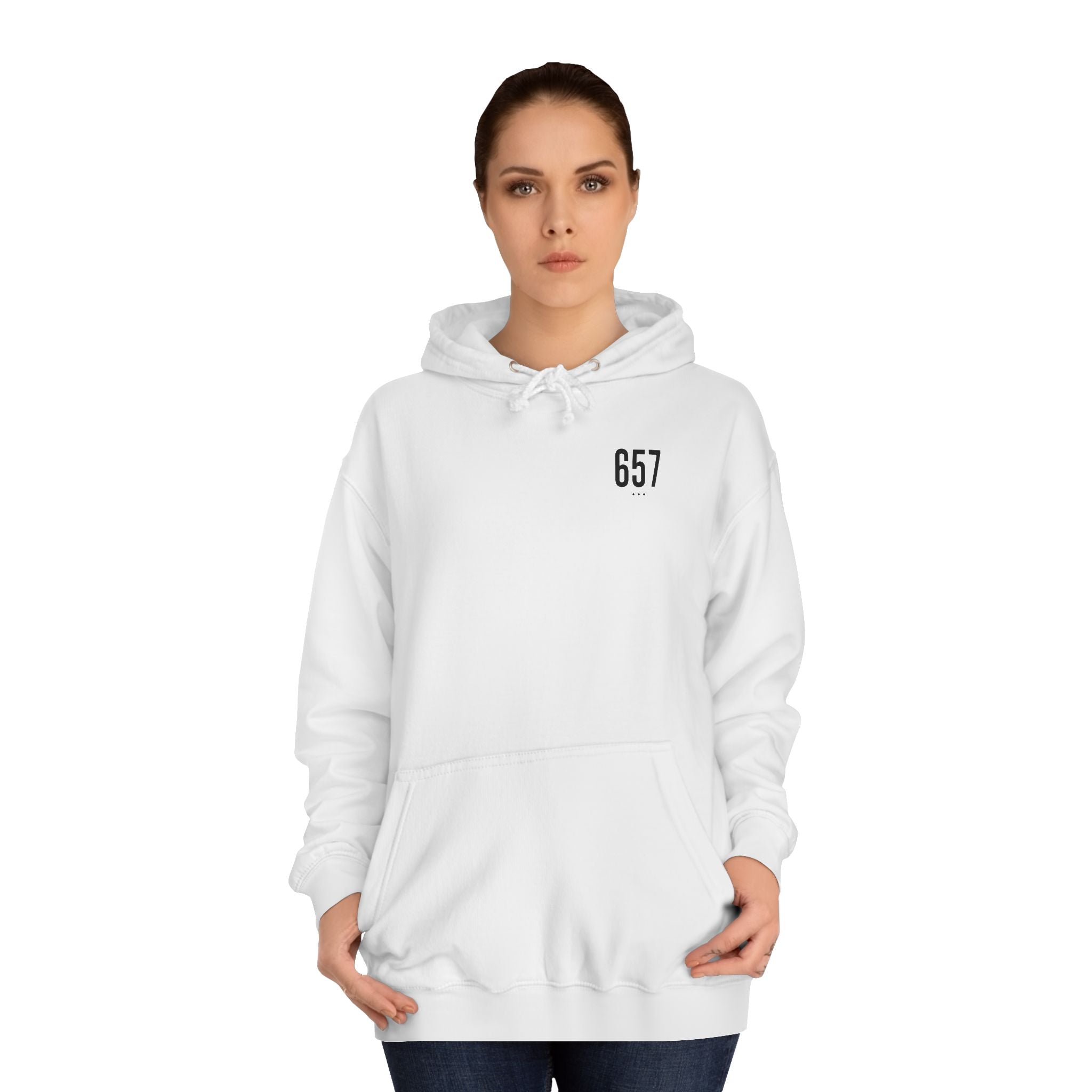 657 Black Logo College Hoodie