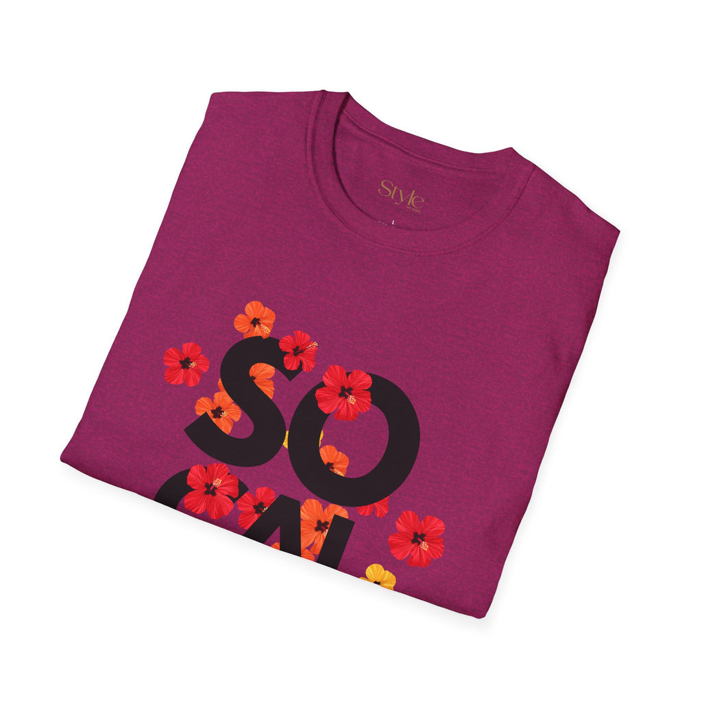 SoCal Local Floral T-Shirt | Unisex Softstyle Tee | Beachwear, Casual Outfit, Gift for Friends, Summer Vibes, Team Event