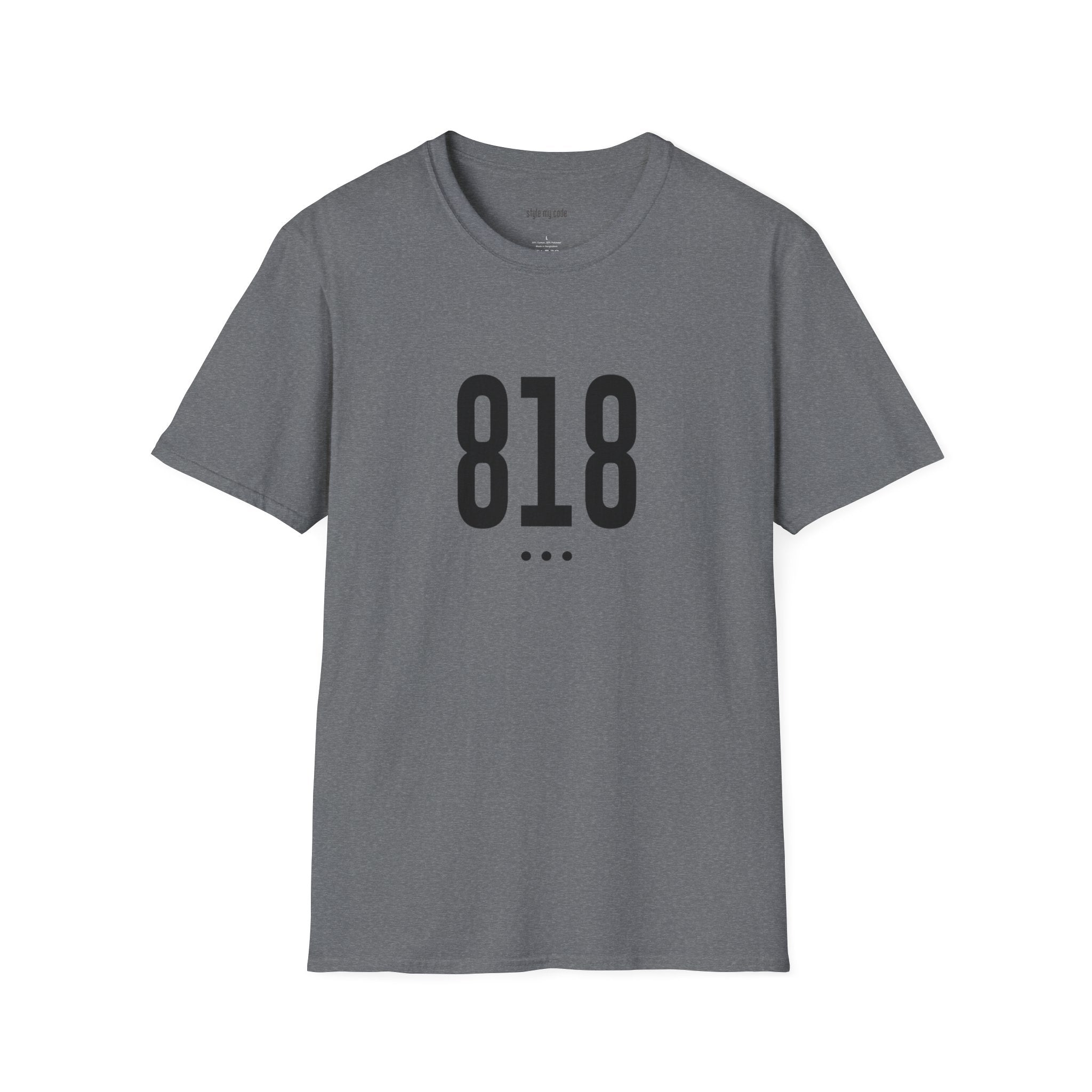 818 Black Logo Front Soft-Style T-Shirt