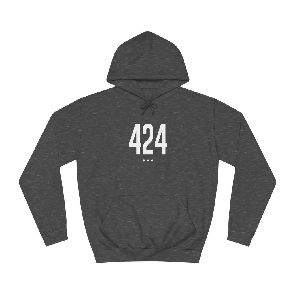 424 White Logo Front Unisex College Hoodie