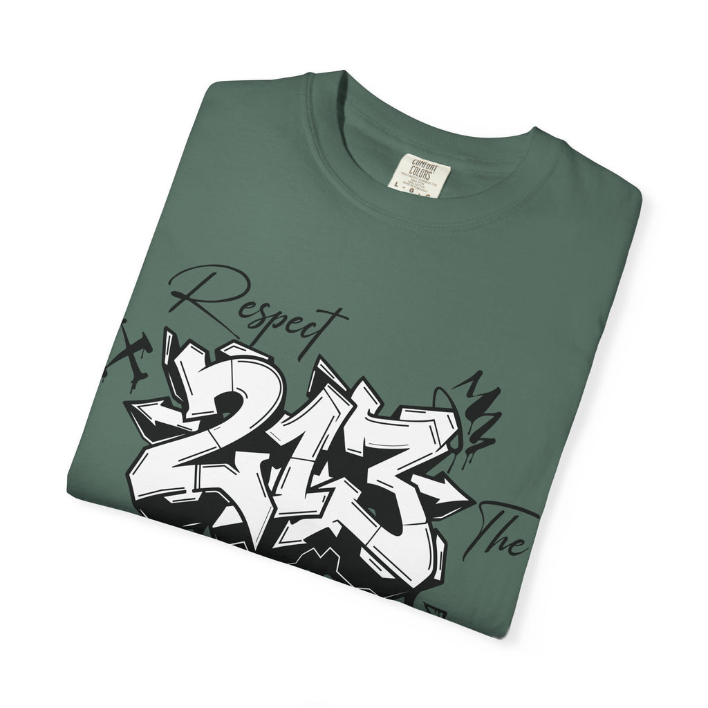 Respect the Code 213 Black and White Graffiti T-Shirt
