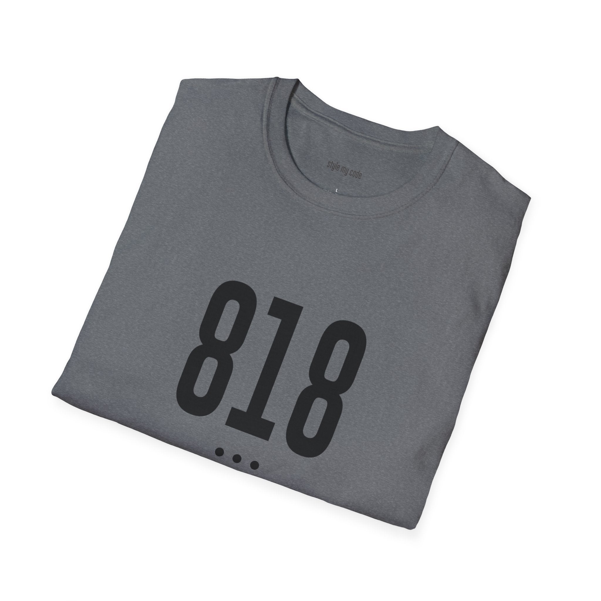 818 Black Logo Front Soft-Style T-Shirt