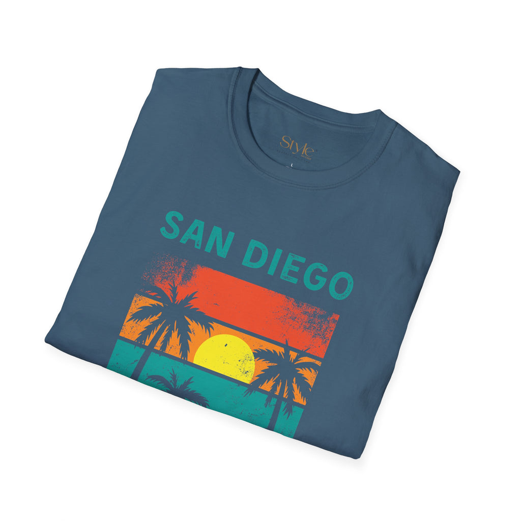 San Diego Paradise Unisex Softstyle T-Shirt, Summer Vibe Tee, Beach Lover Gift, Vacation Apparel, Casual Wear, Travel T-Shirt