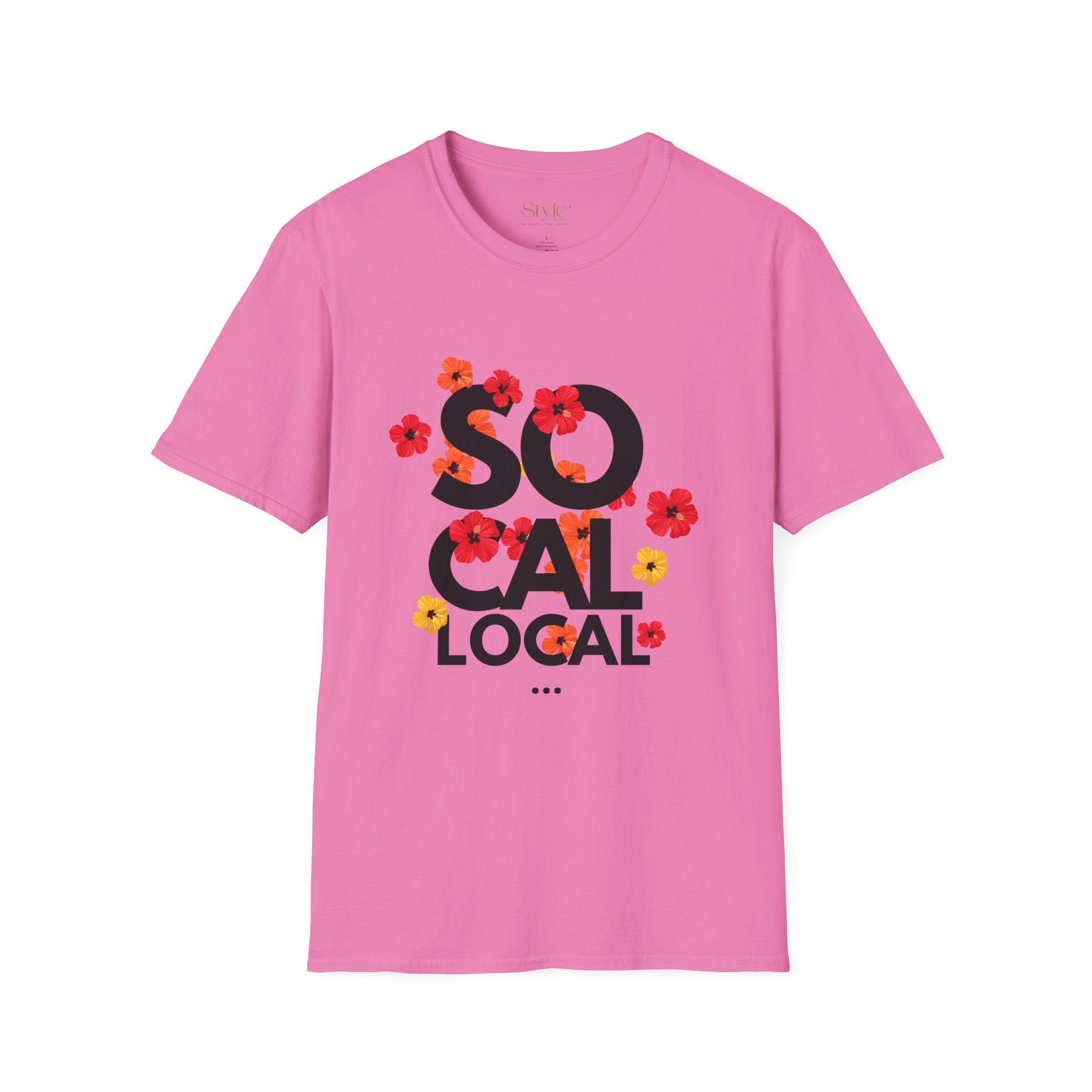 SoCal Local Floral T-Shirt | Unisex Softstyle Tee | Beachwear, Casual Outfit, Gift for Friends, Summer Vibes, Team Event