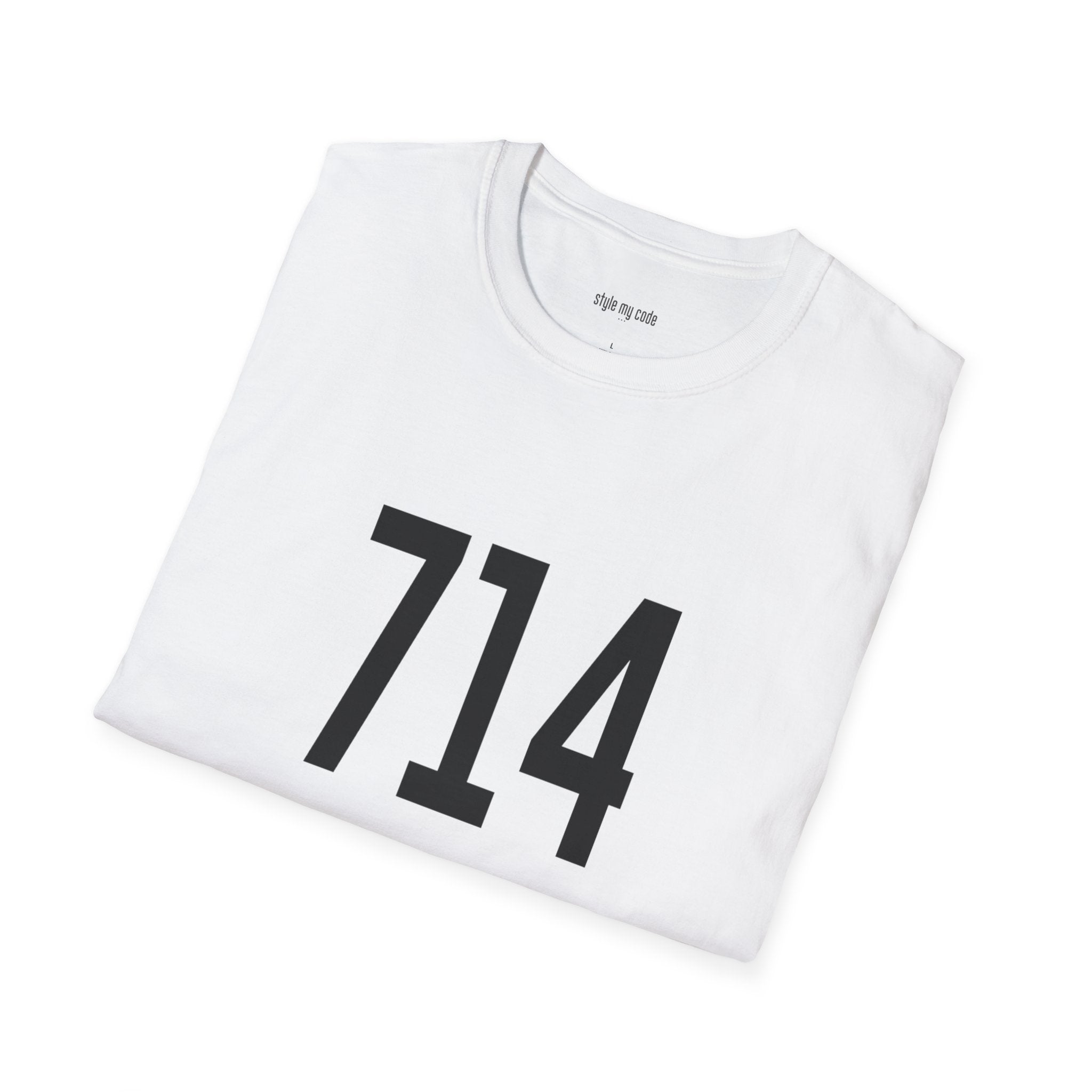 714 Black Logo Front T-Shirt