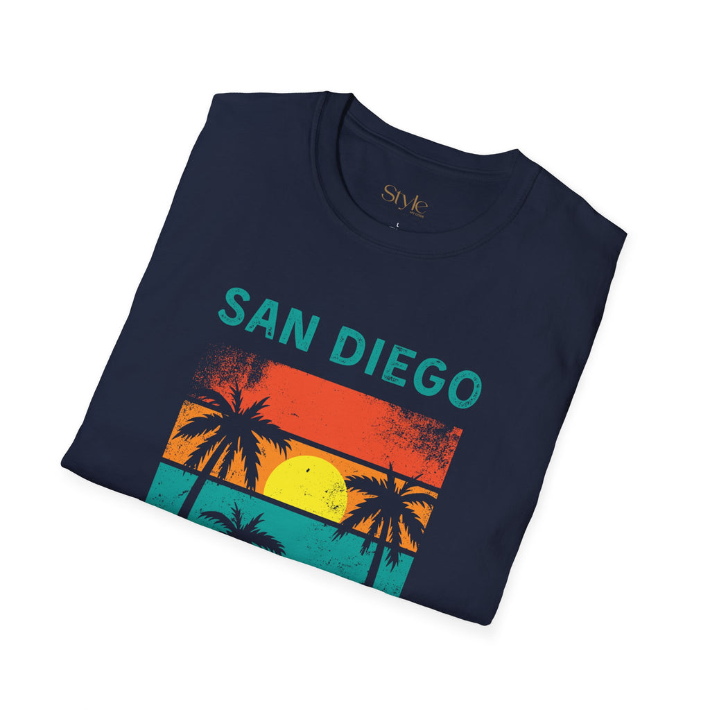 San Diego Paradise Unisex Softstyle T-Shirt, Summer Vibe Tee, Beach Lover Gift, Vacation Apparel, Casual Wear, Travel T-Shirt