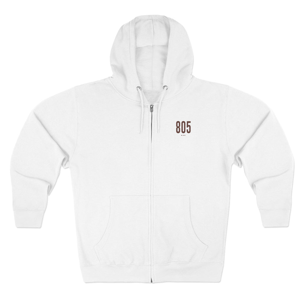 805 - White Zip Hoodie