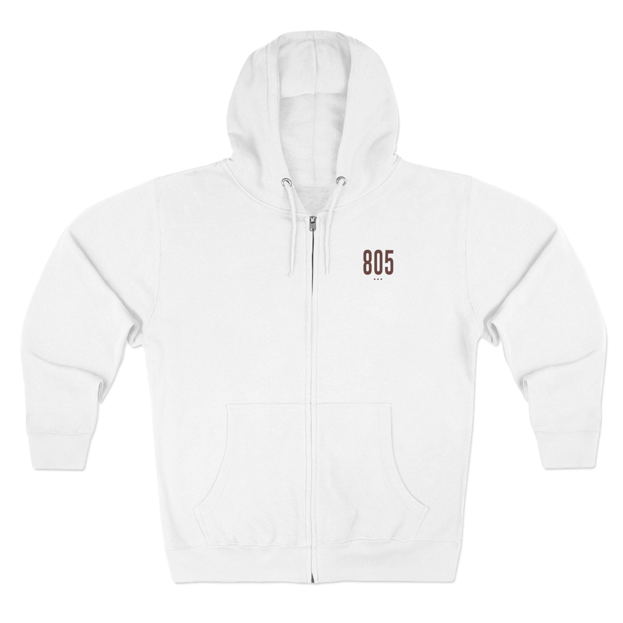 805 - White Zip Hoodie