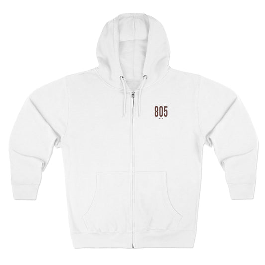 805 - White Zip Hoodie