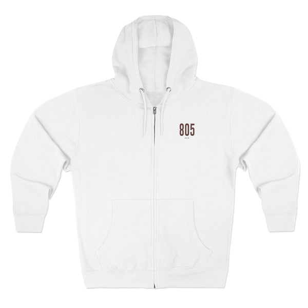 805 - White Zip Hoodie