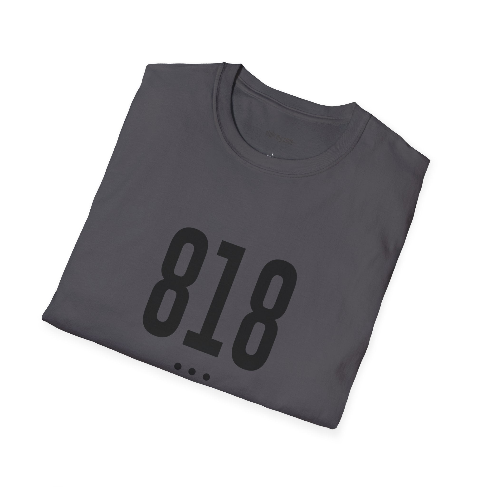 818 Black Logo Front Soft-Style T-Shirt