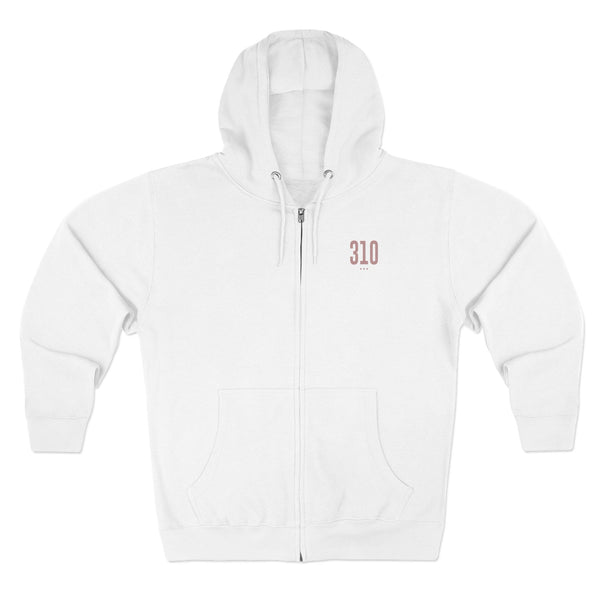 310 - White Zip Hoodie