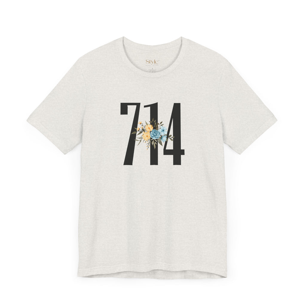 Floral 714 Unisex Tee - Casual, Gift, Birthday, Floral Design, Vintage Style