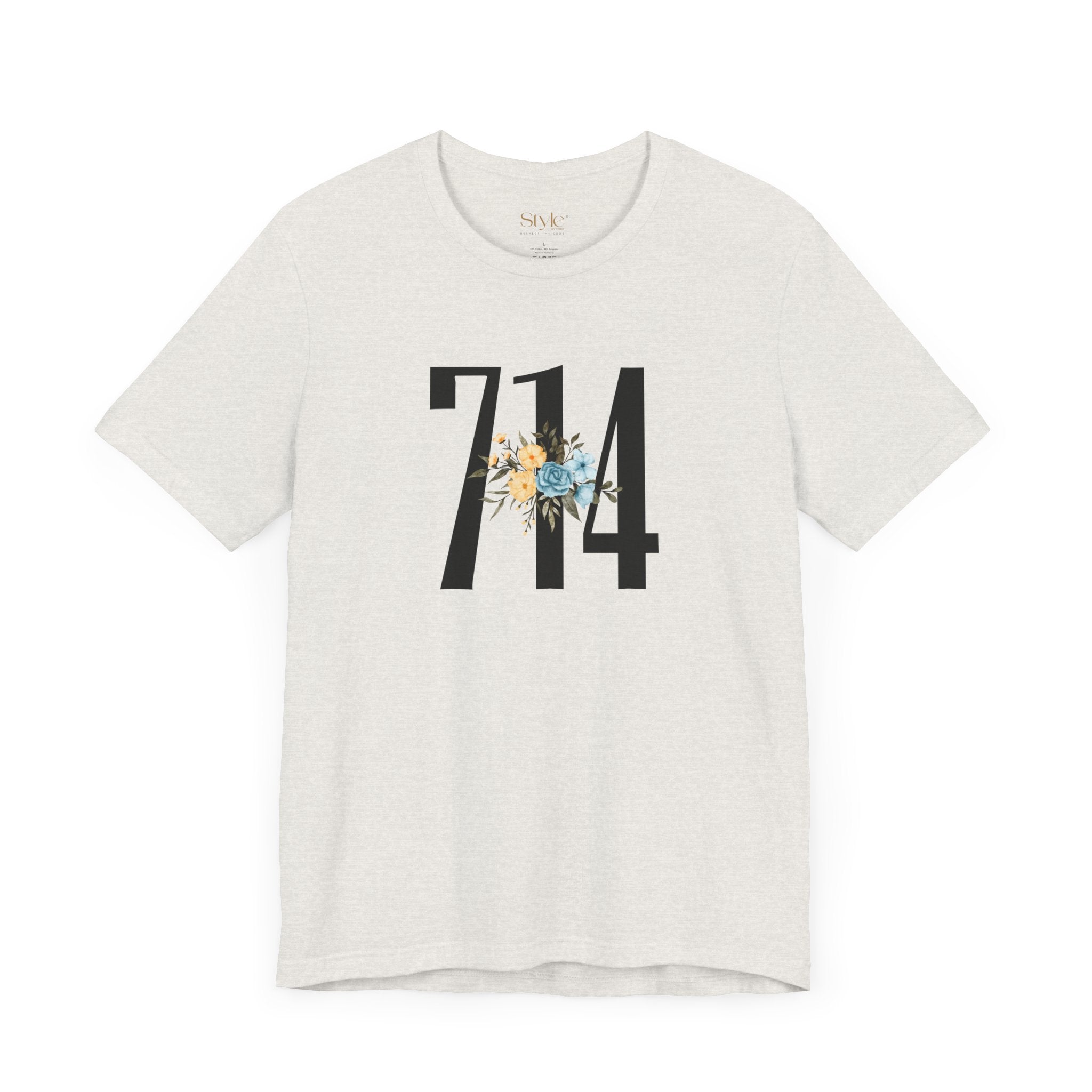 Floral 714 Unisex Tee - Casual, Gift, Birthday, Floral Design, Vintage Style