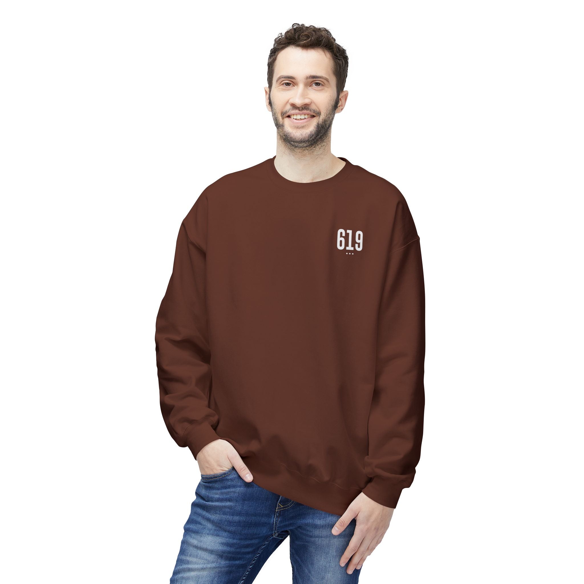 619 White Logo Unisex Crewneck Sweatshirt