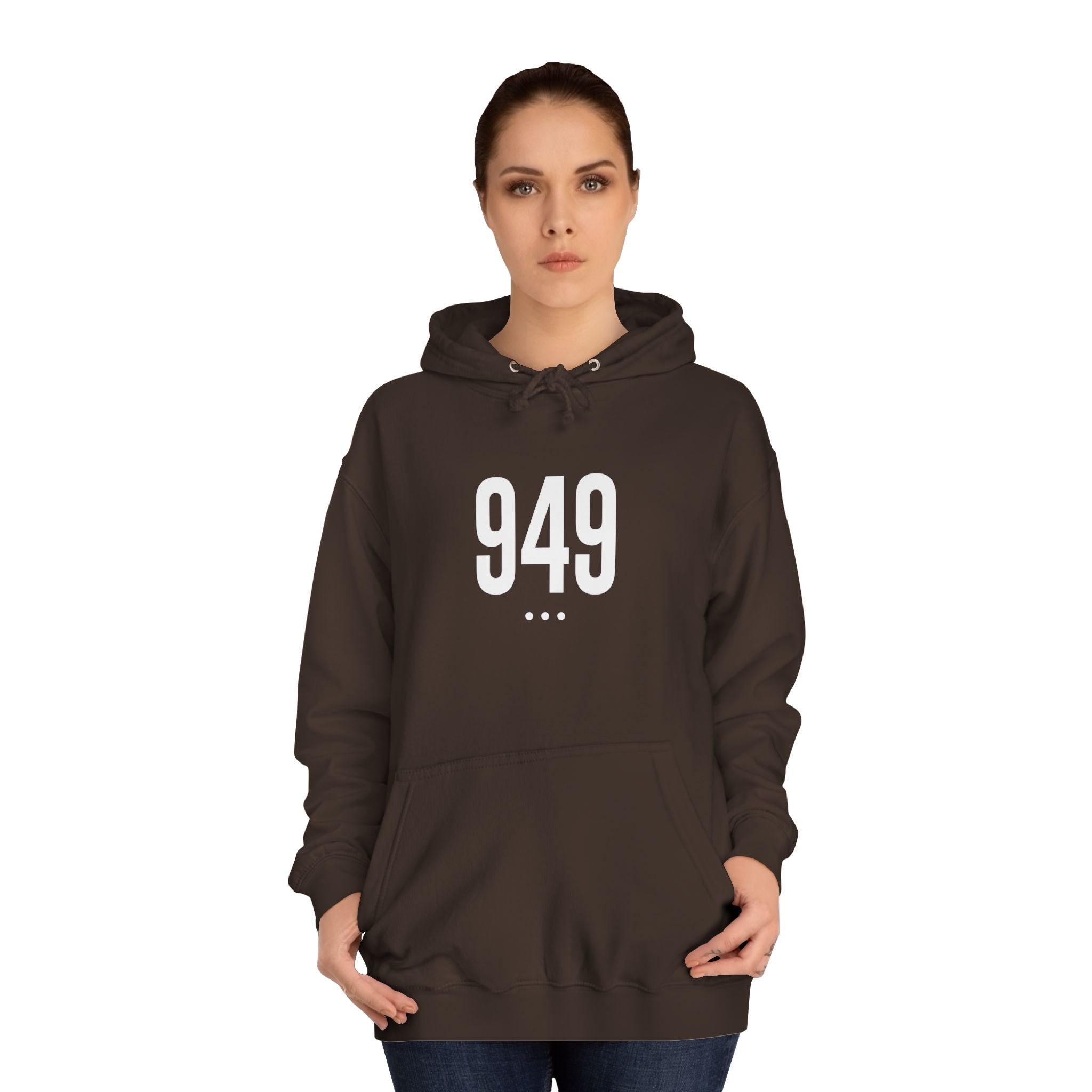 949 White Logo Front Hoodie
