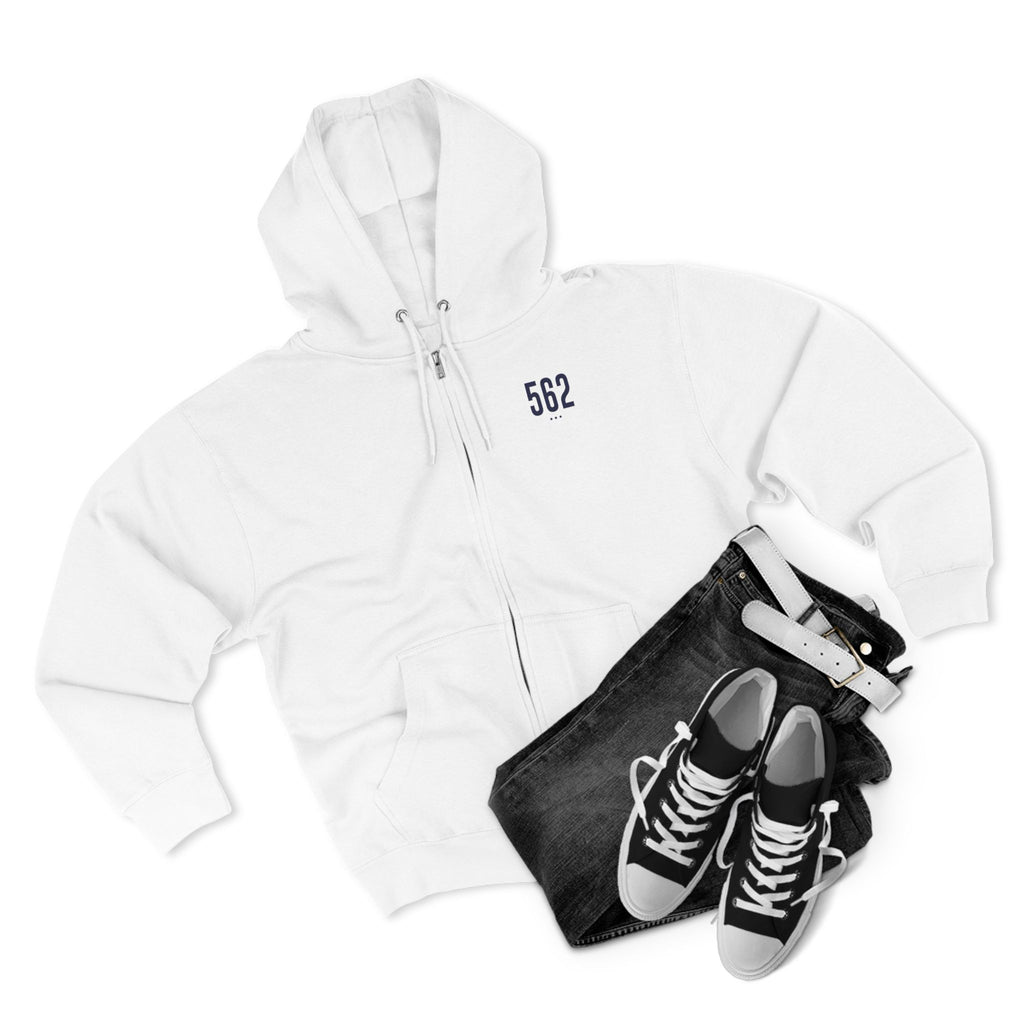 562 - White Zip Hoodie