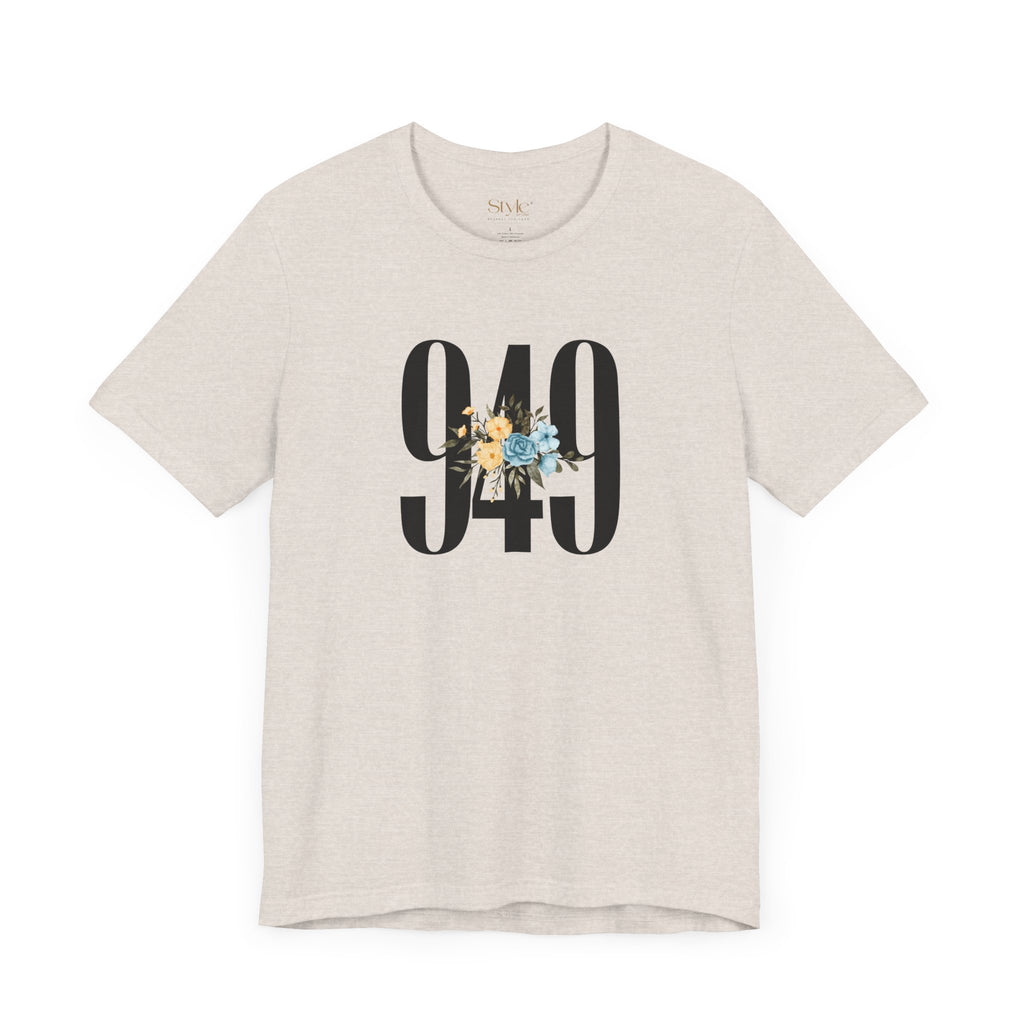Floral 949 Unisex Tee - Casual, Gift, Birthday, Floral Design, Vintage Style