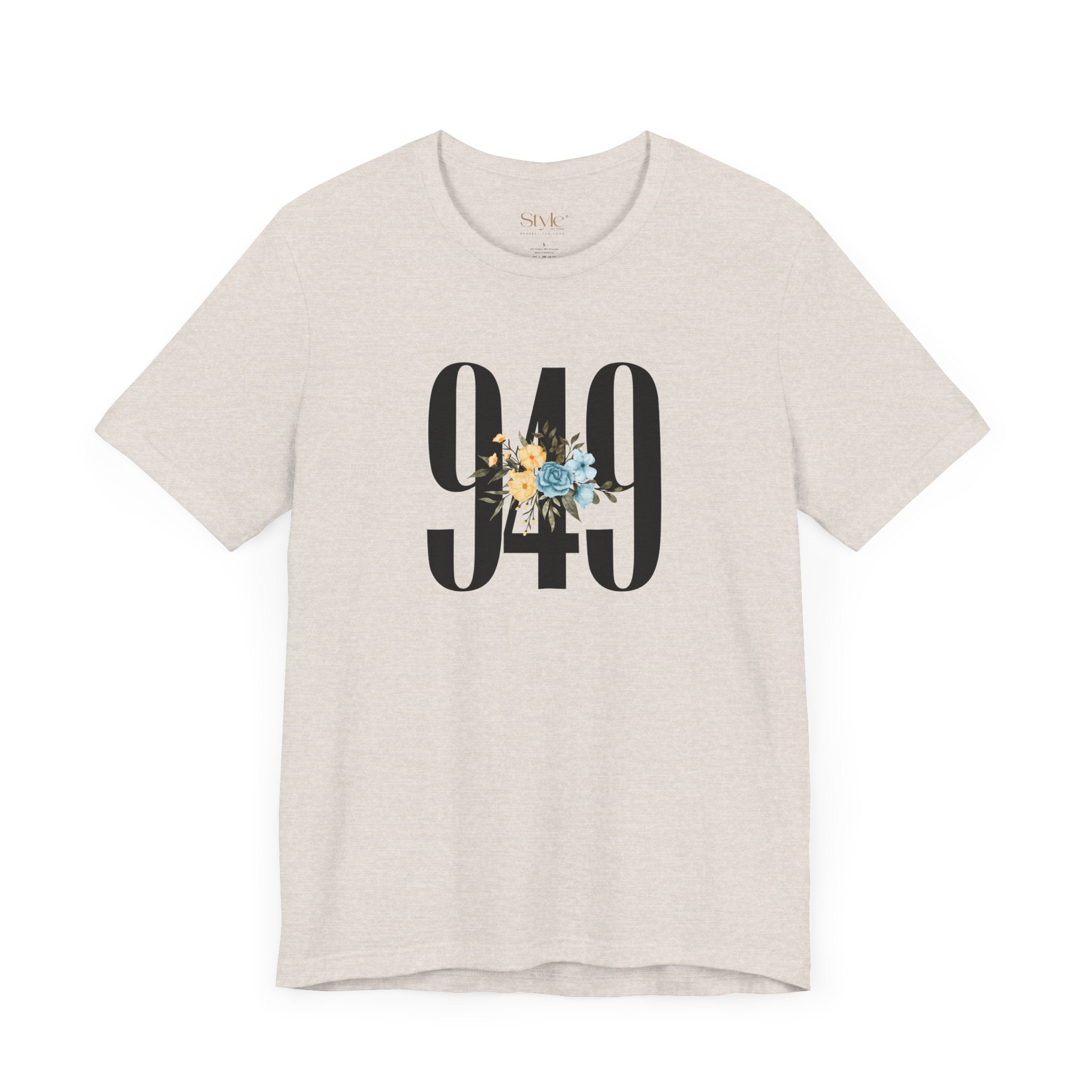 Floral 949 Unisex Tee - Casual, Gift, Birthday, Floral Design, Vintage Style