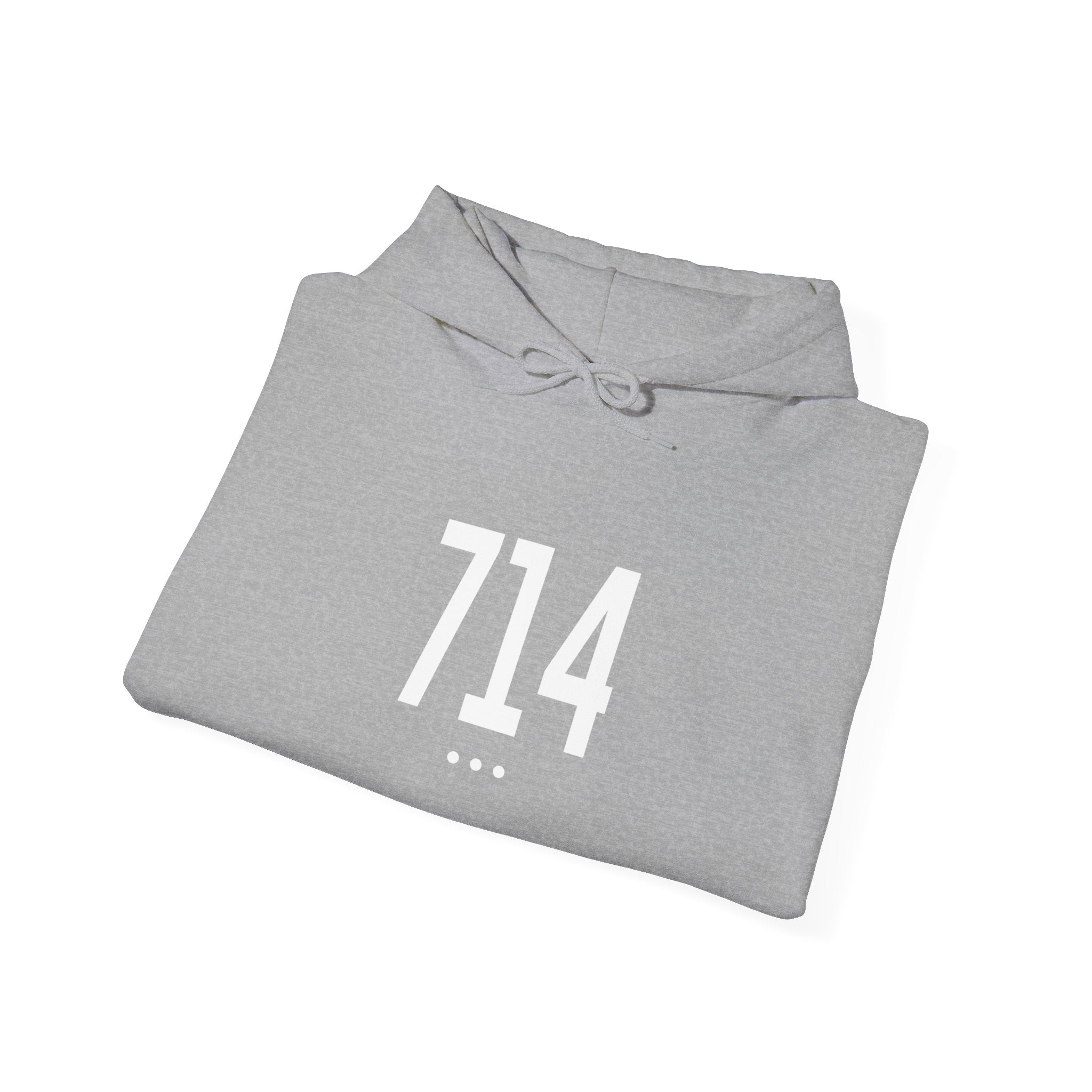 714 White Logo Front Hoodie