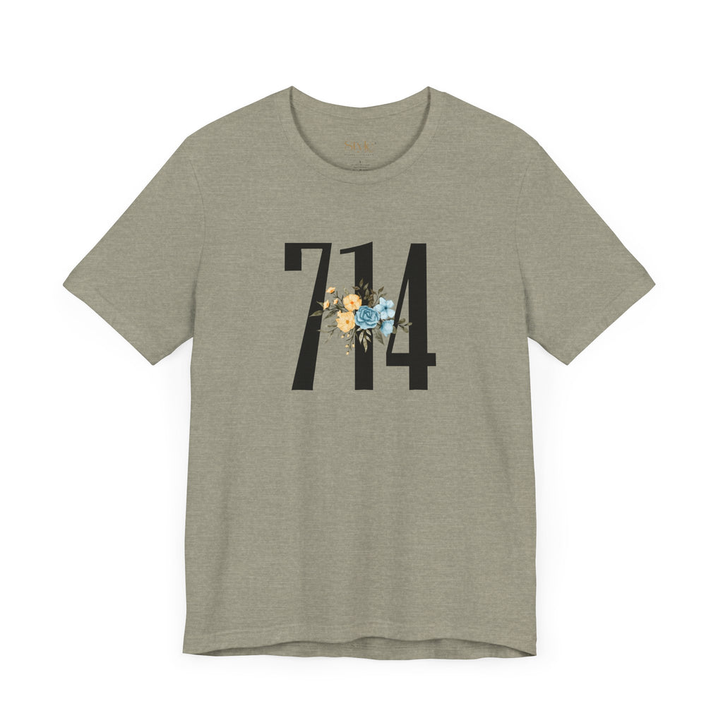 Floral 714 Unisex Tee - Casual, Gift, Birthday, Floral Design, Vintage Style