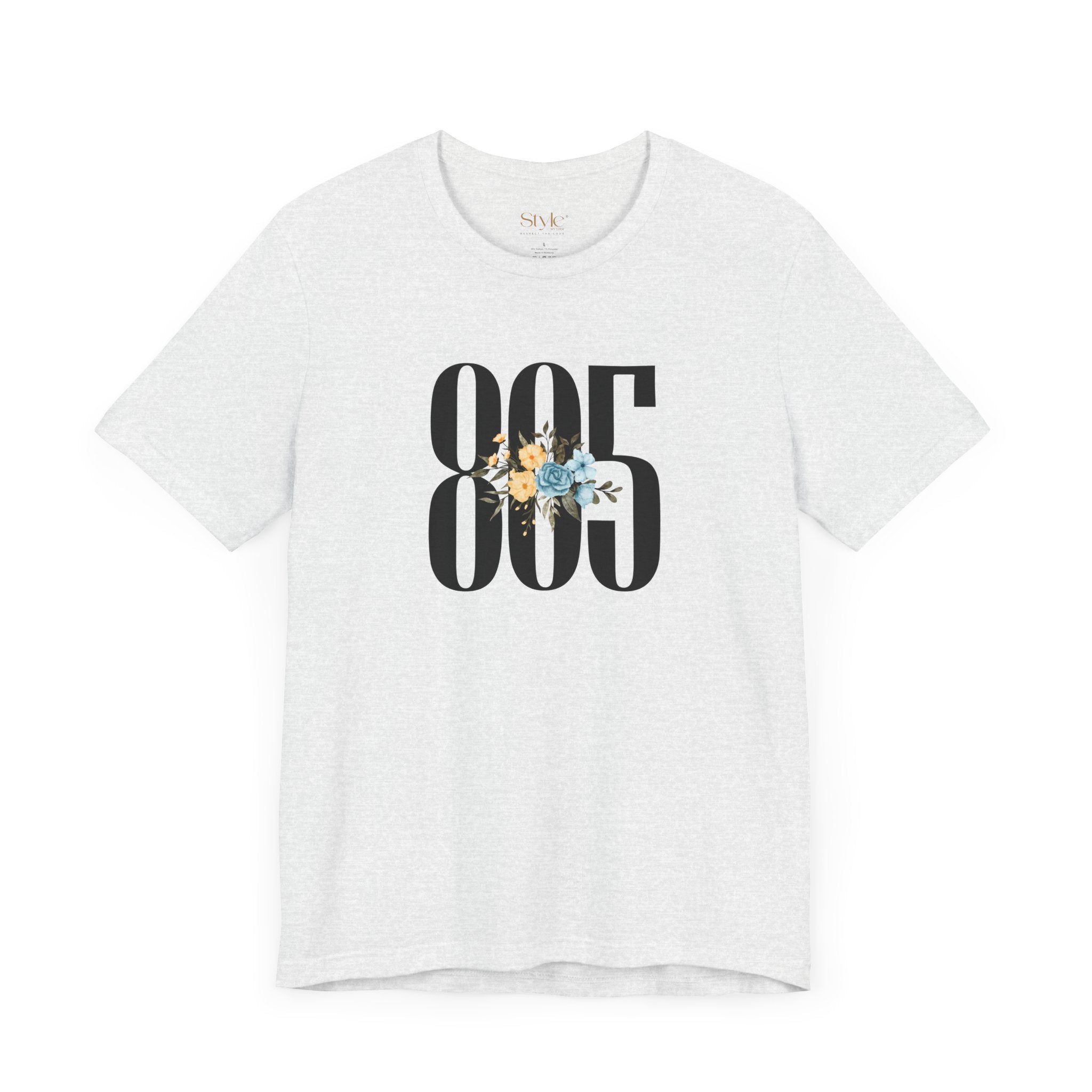 Floral 805 Unisex Tee - Casual, Gift, Birthday, Floral Design, Vintage Style