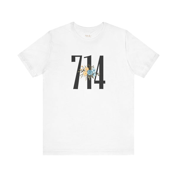 Floral 714 Unisex Tee - Casual, Gift, Birthday, Floral Design, Vintage Style