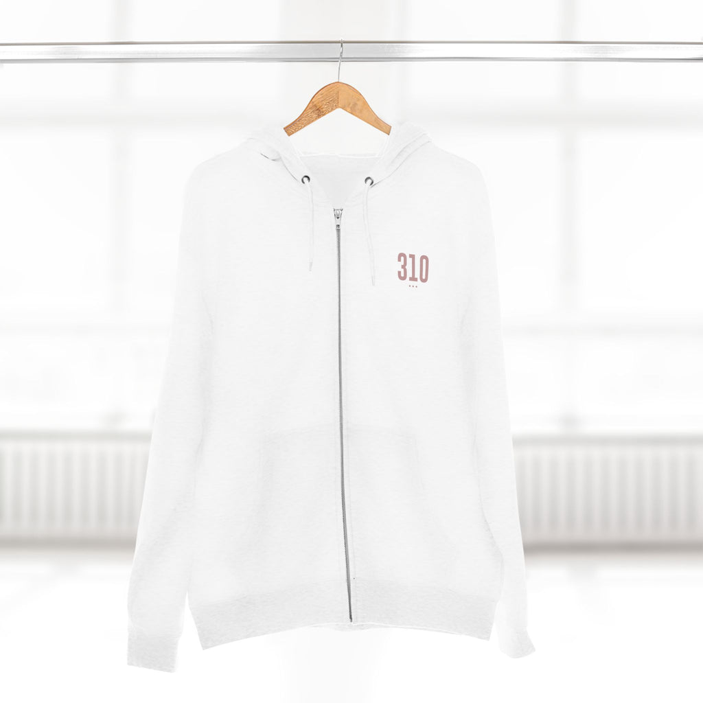310 - White Zip Hoodie