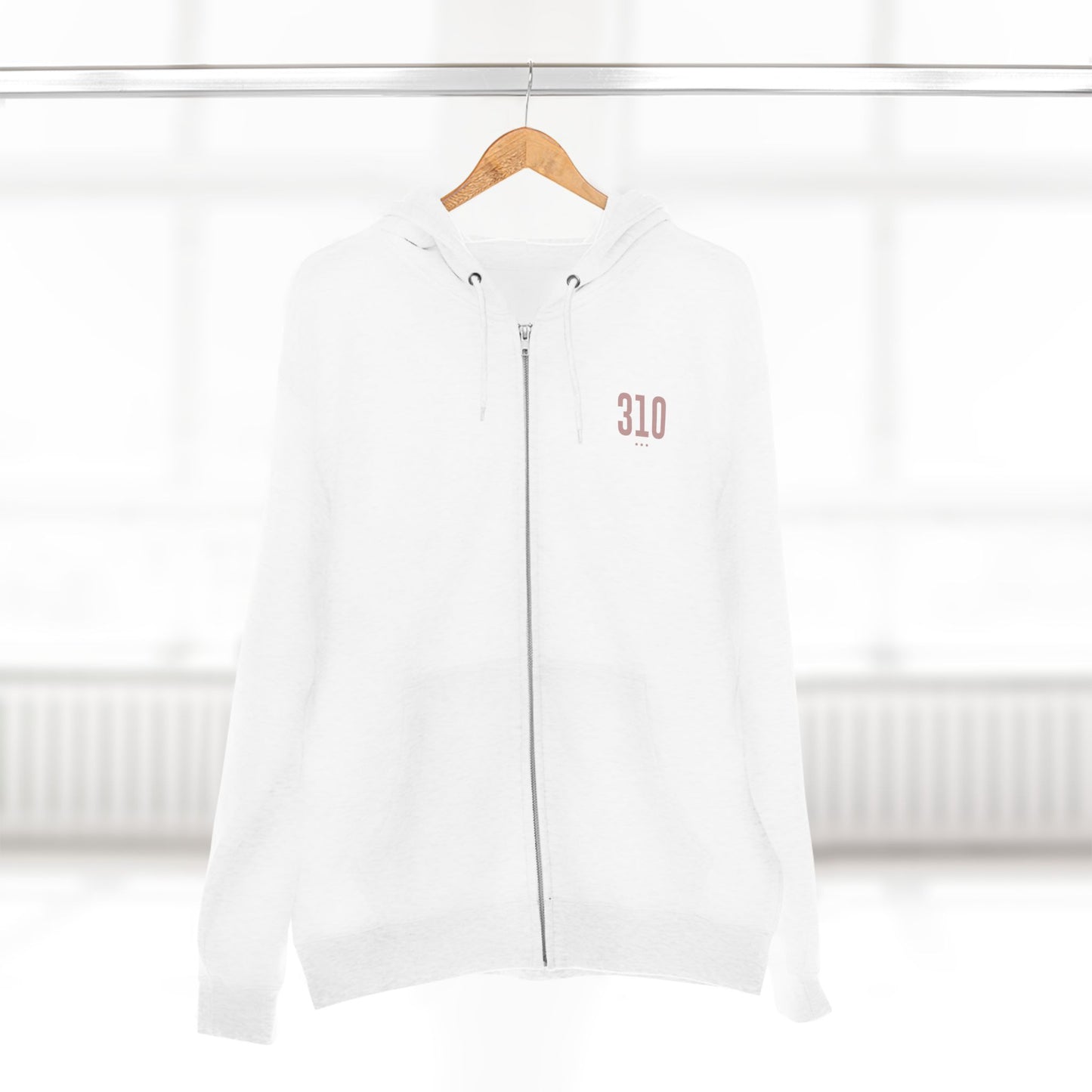 310 - White Zip Hoodie