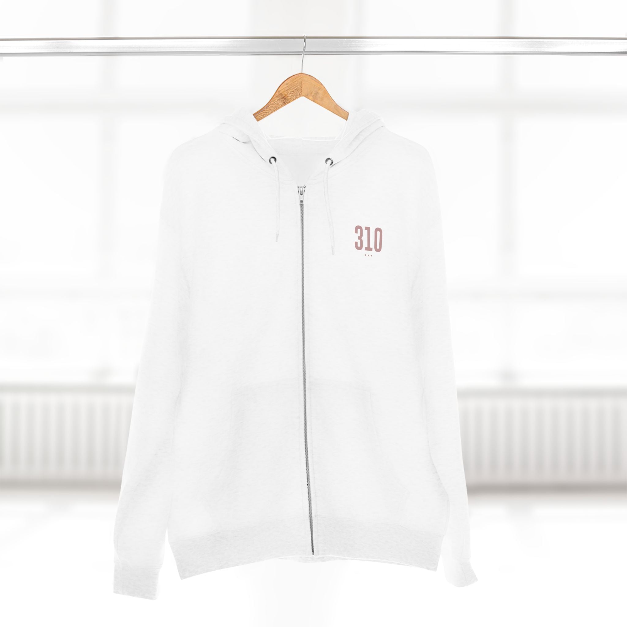 310 - White Zip Hoodie
