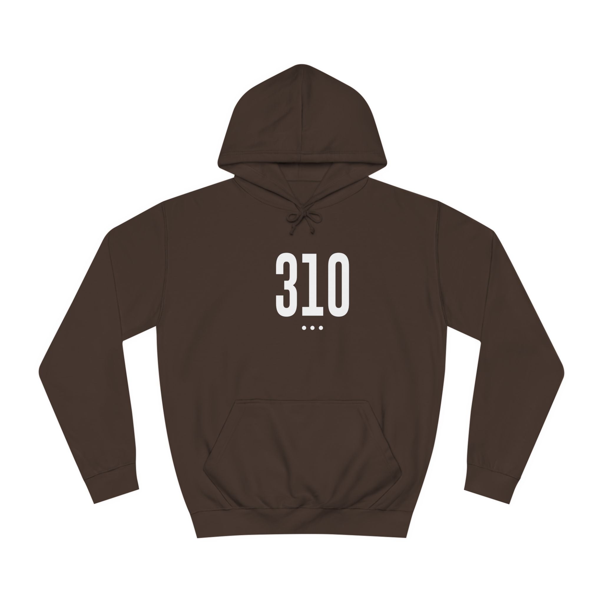 310 White Logo Front Unisex College Hoodie