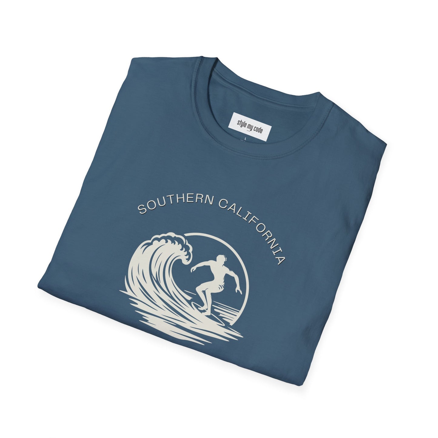 Unisex Softstyle T-Shirt - Ride the Tide, Respect the Code - Surfing Vibes & Southern California Style