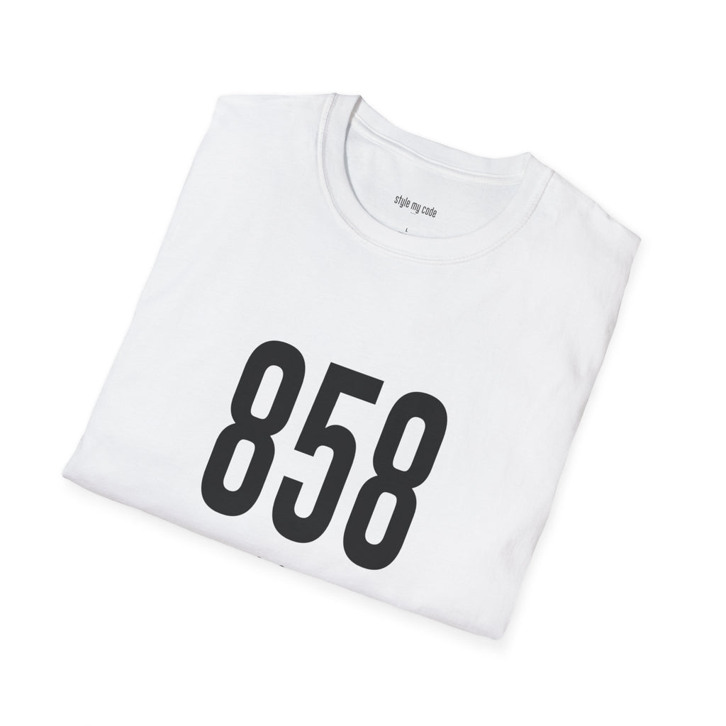858 Black Logo Front Unisex Soft-style T-Shirt