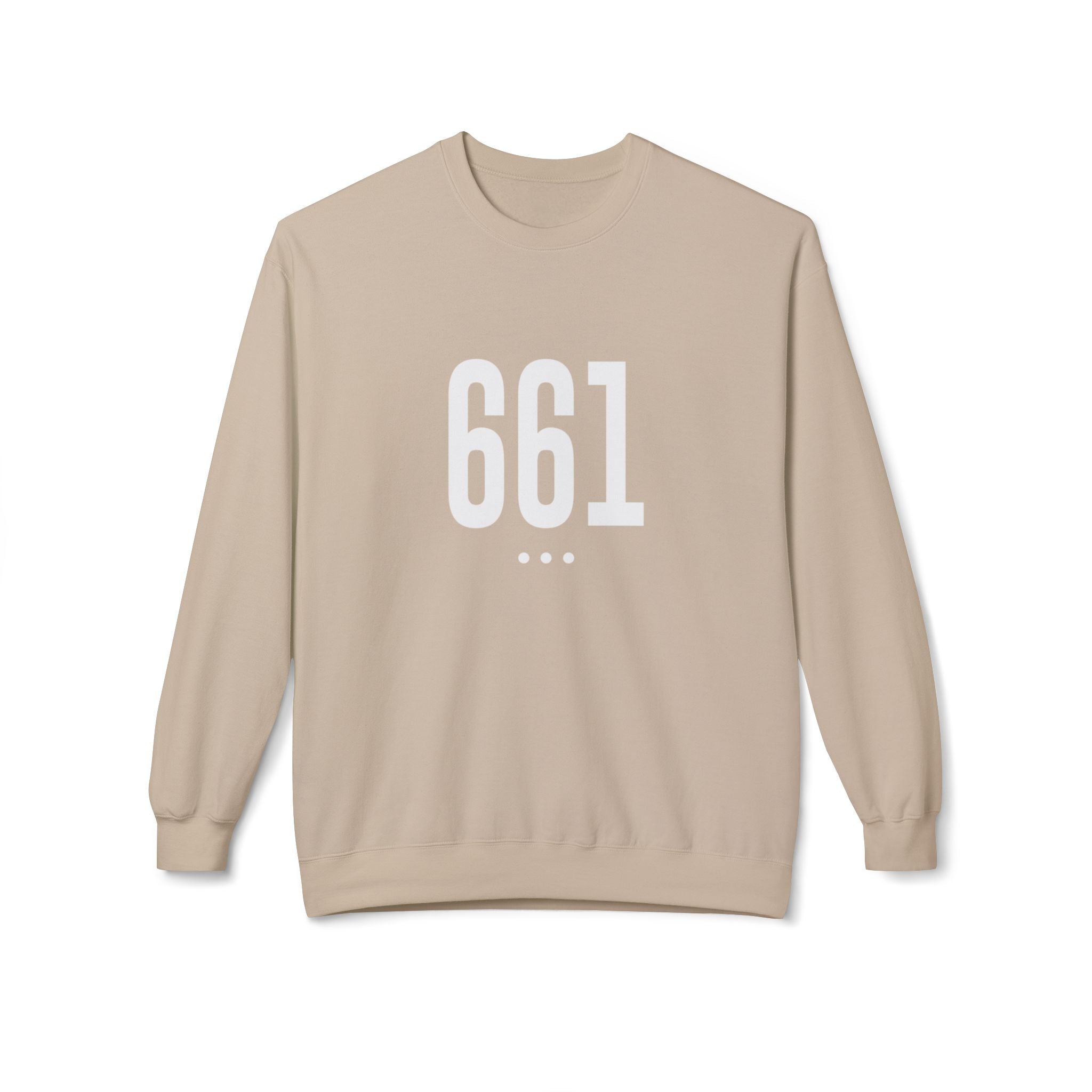 661 Unisex White Logo Front Crewneck Sweatshirt