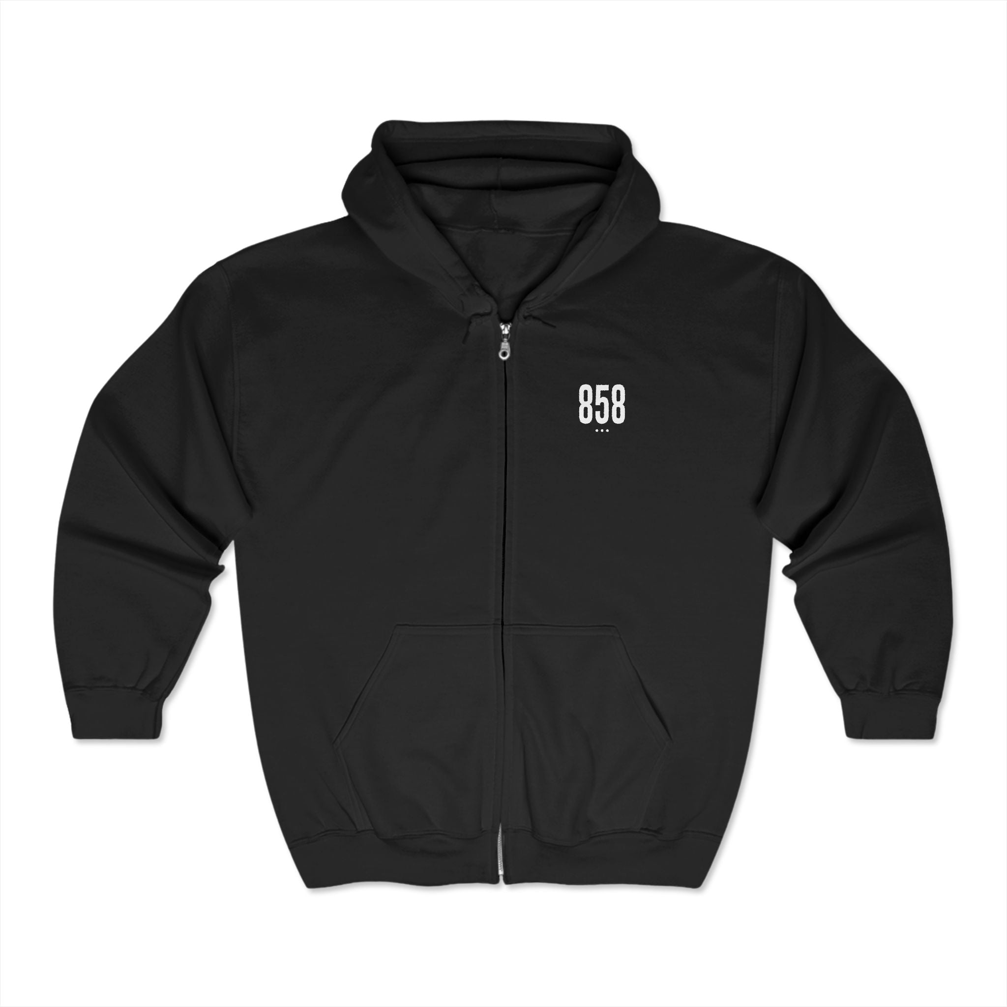 858 White Logo Zip Hoodie
