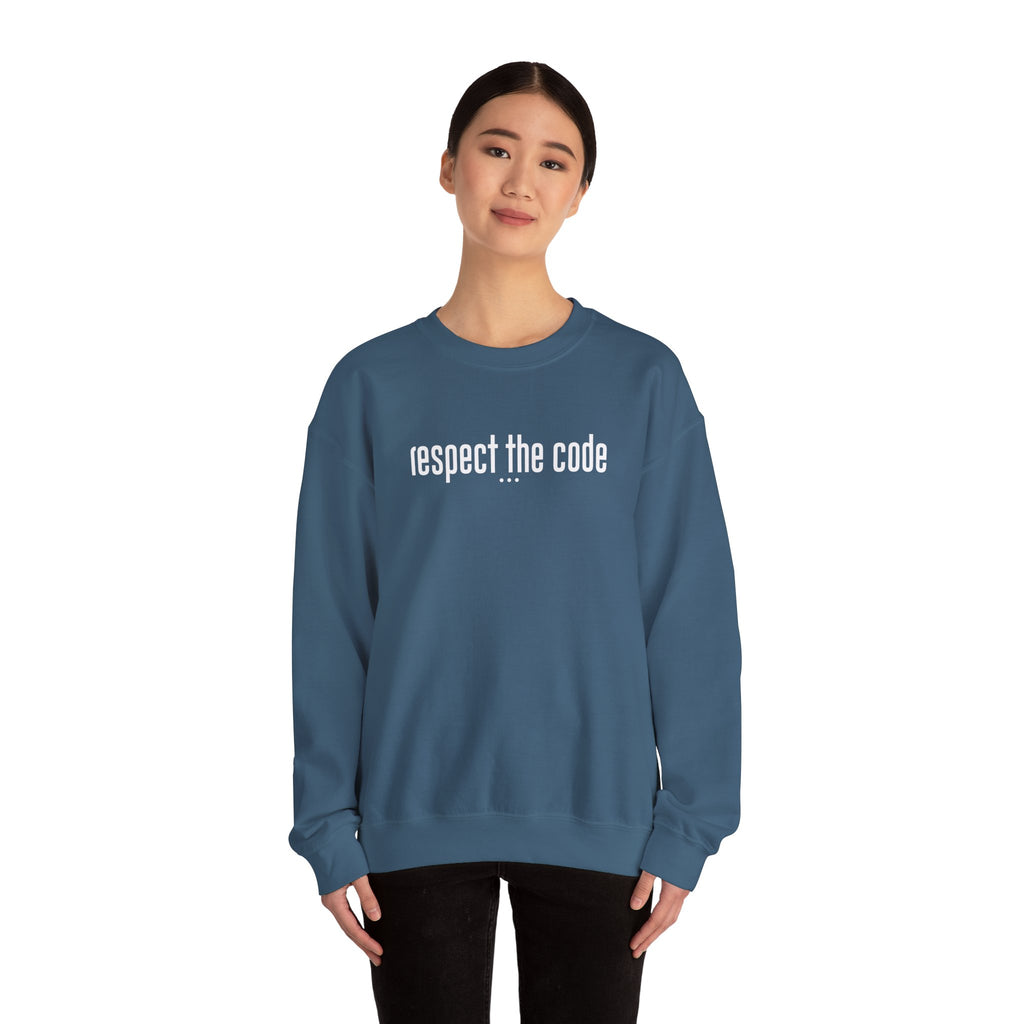 White "Respect the Code" Crewneck Sweatshirt