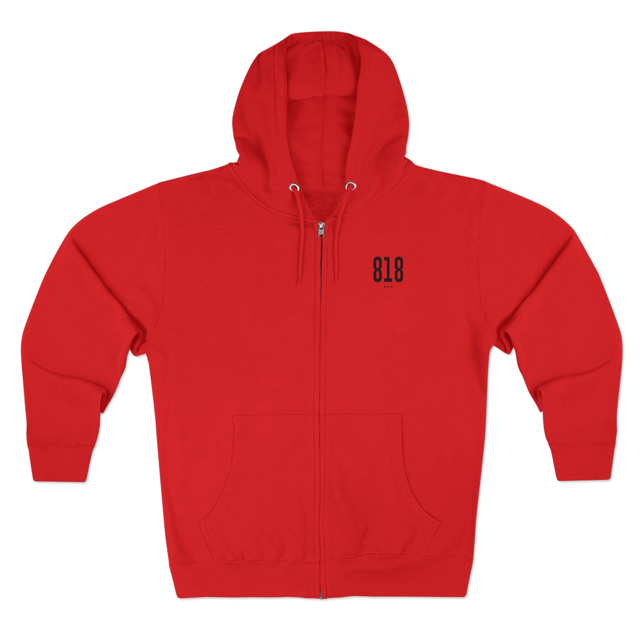 818 LA Street Style Unisex Zip Hoodie, Comfortable Layer, Great for Athleisure, Urban Fashion, Casual Wear