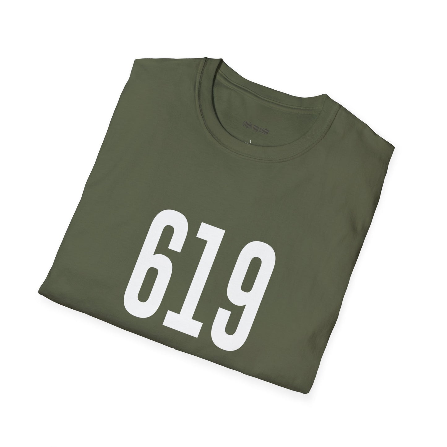 619 White Logo Front Unisex Softstyle T-Shirt