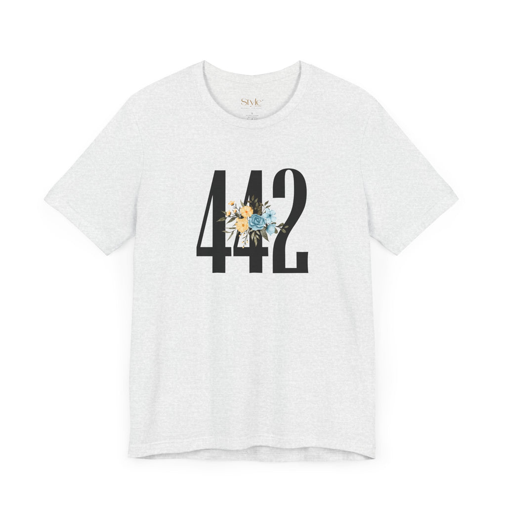 Floral 442 Unisex Tee - Casual, Gift, Birthday, Floral Design, Vintage Style