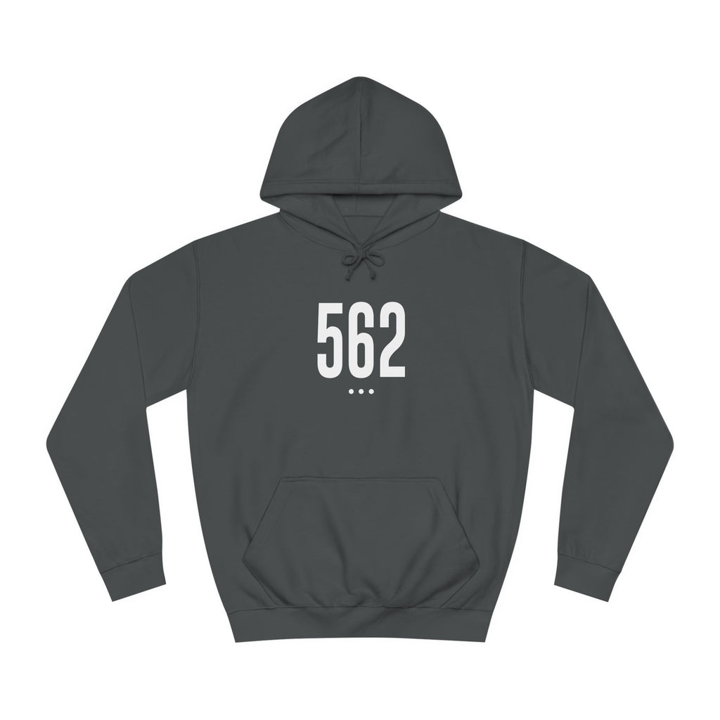 562 White Logo Front Unisex College Hoodie