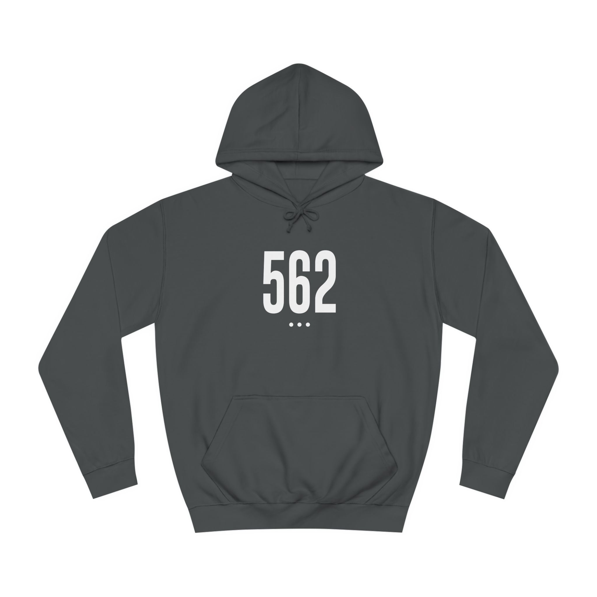 562 White Logo Front Unisex College Hoodie