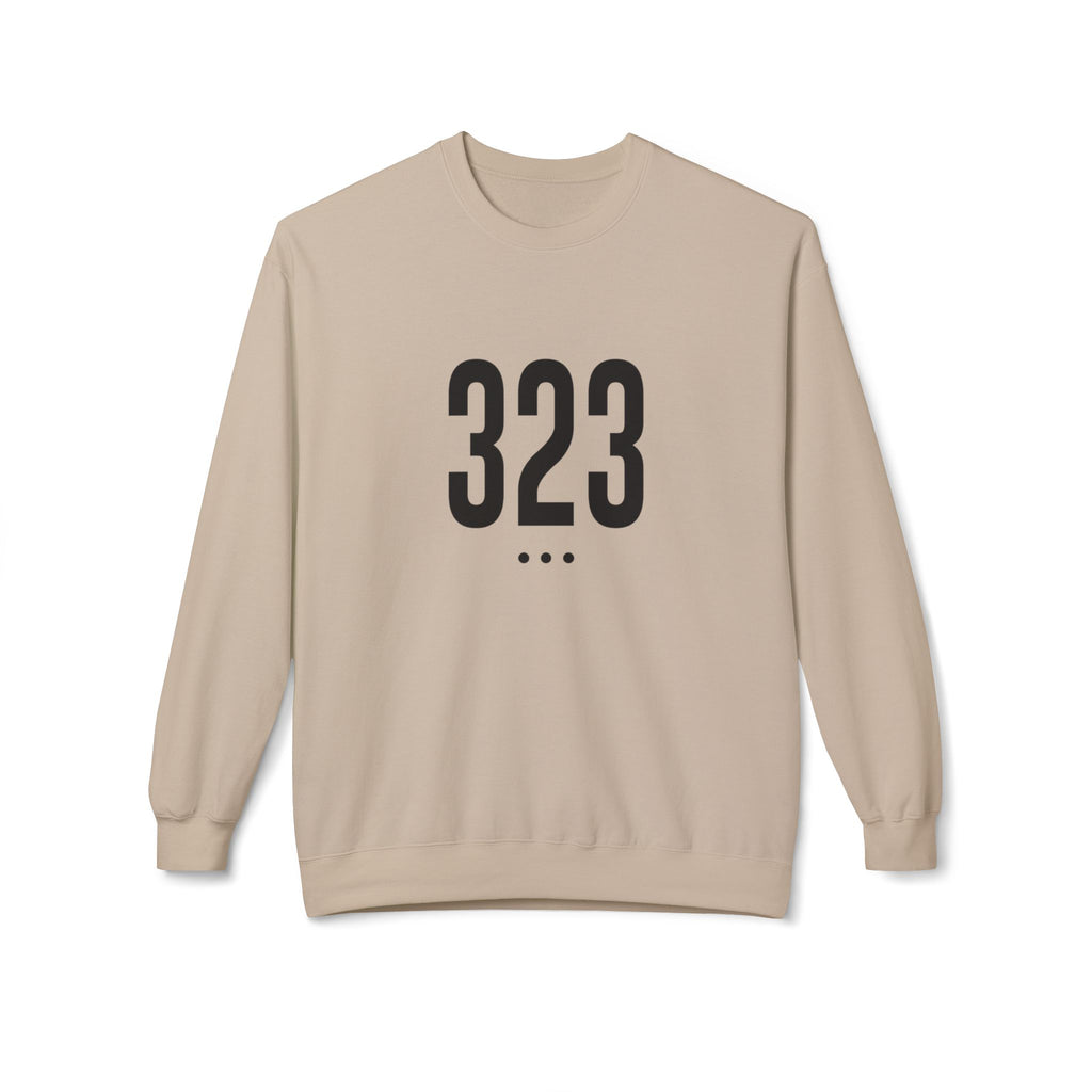 323 Black Logo front Crewneck Sweatshirt