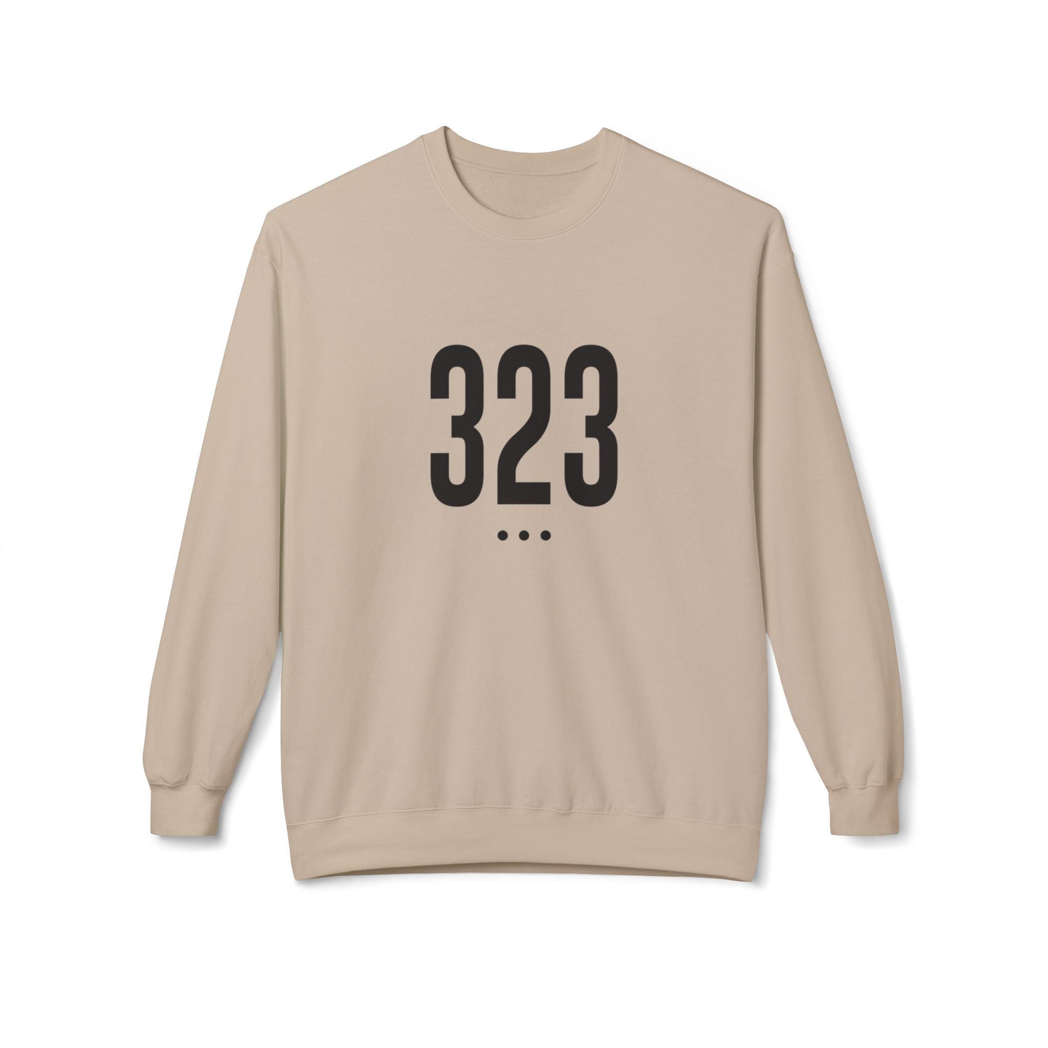 323 Black Logo front Crewneck Sweatshirt