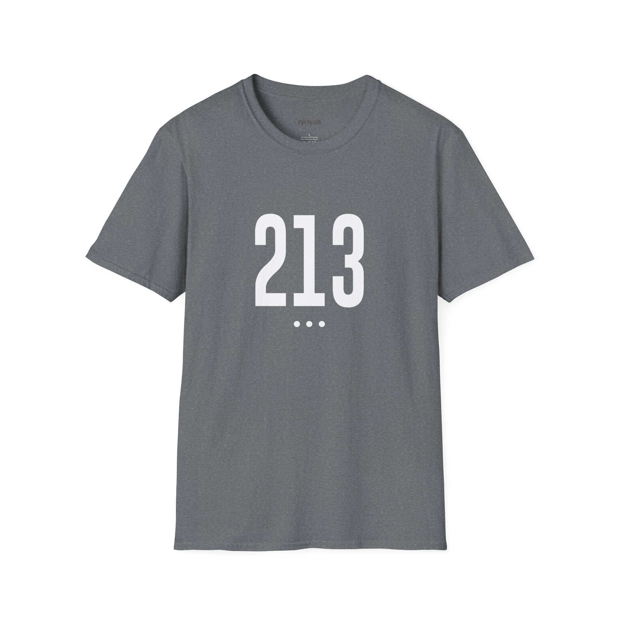 213 White Logo Front Unisex Softstyle T-Shirt