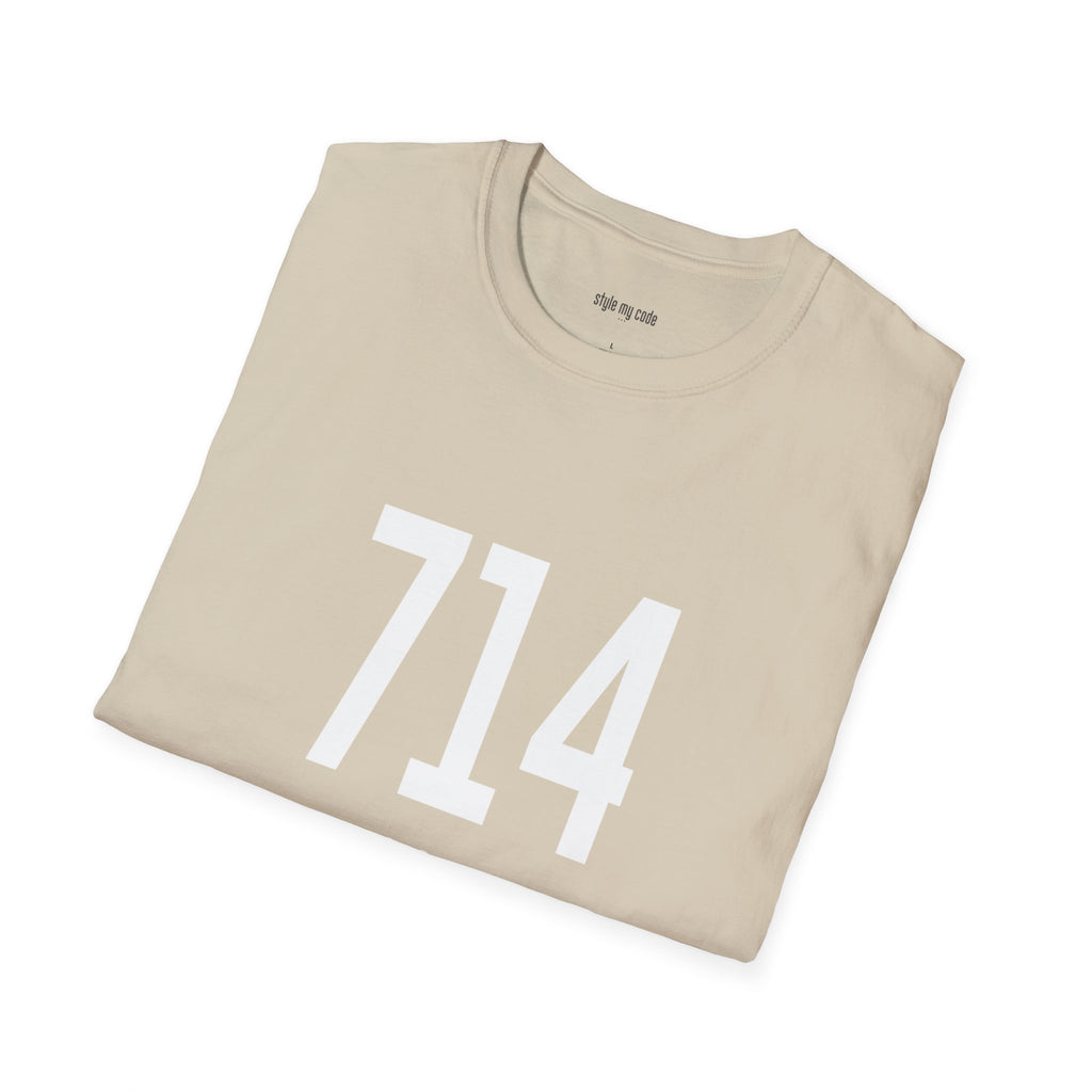 714 White Logo Front T-Shirt