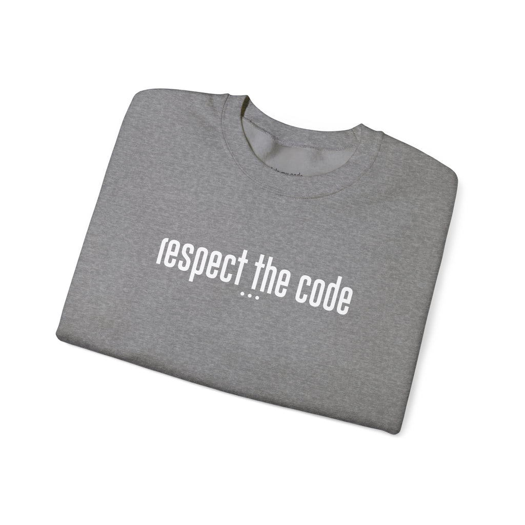 White "Respect the Code" Crewneck Sweatshirt