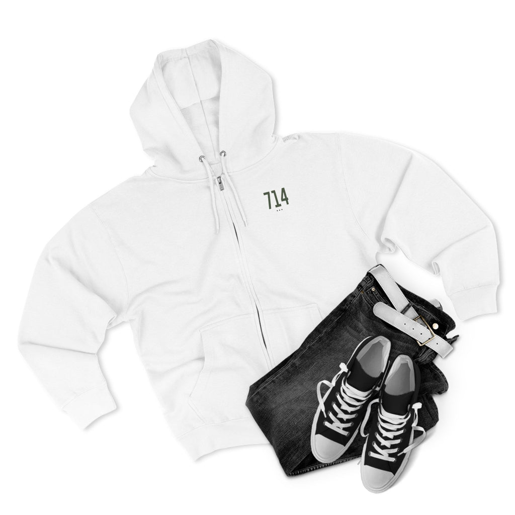 714 - White Zip Hoodie