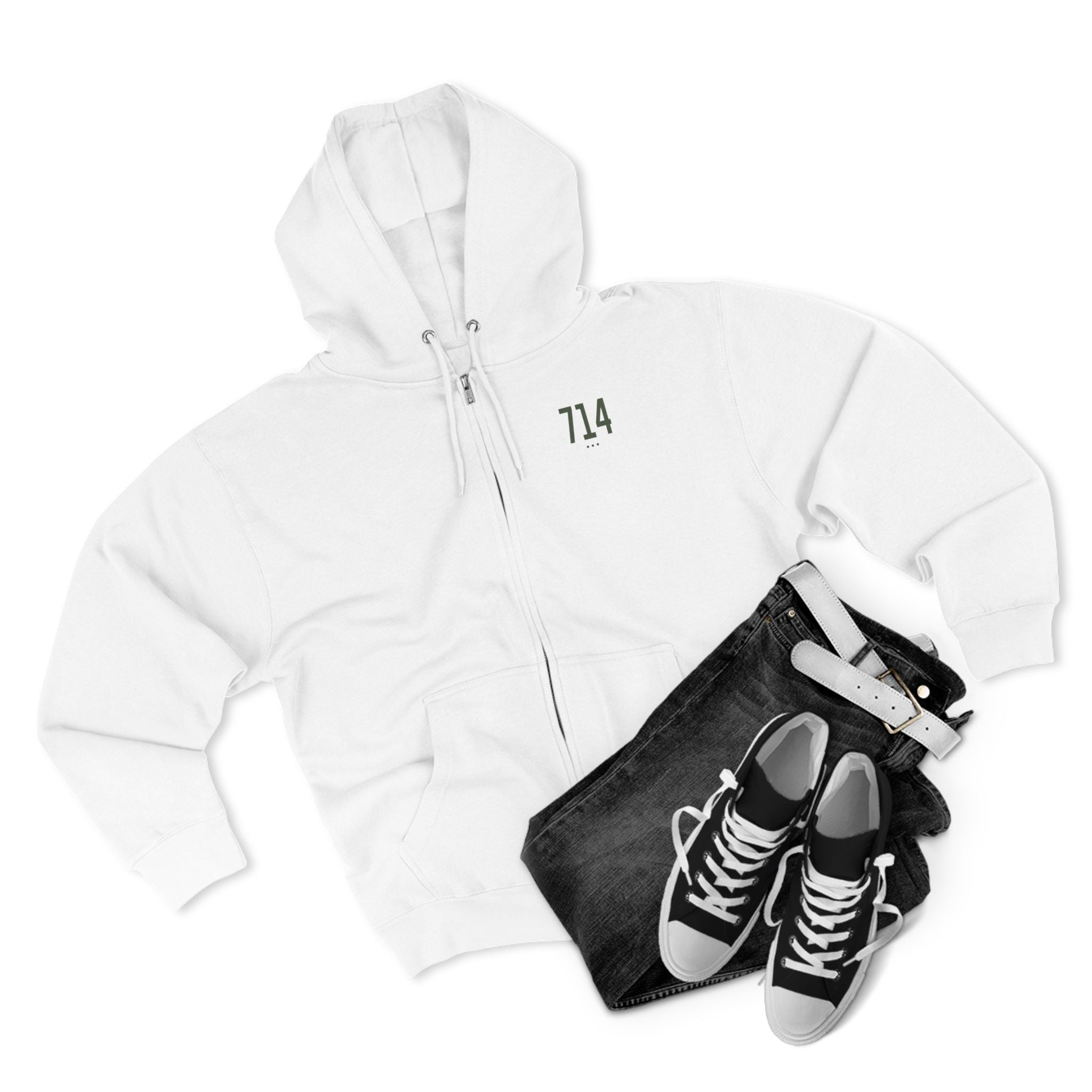 714 - White Zip Hoodie