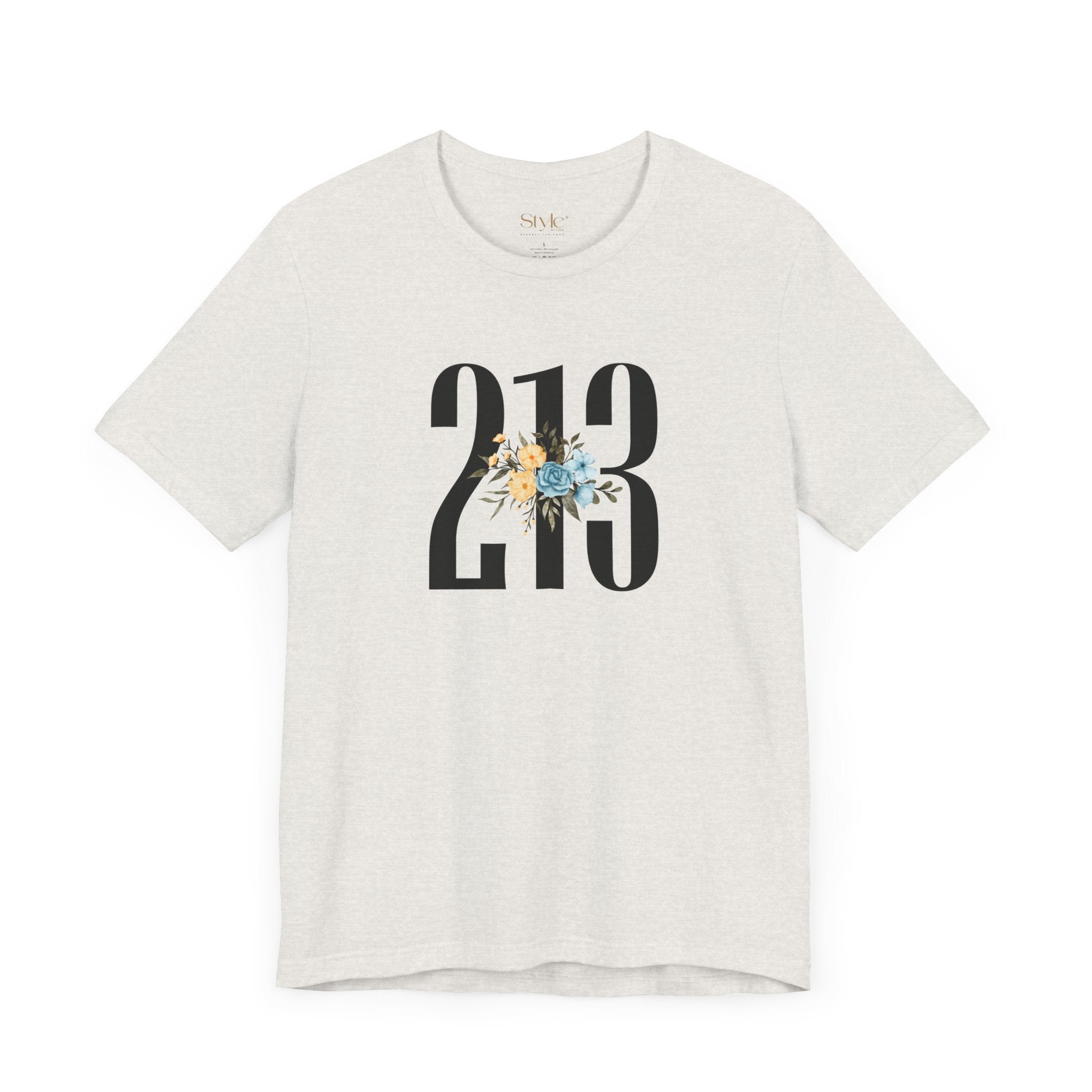 Floral 213 Tee - Unisex Jersey Short Sleeve T-Shirt, Botanical Graphic Tee, Casual Gift, Everyday Wear, Vintage Style, Birthday Gift