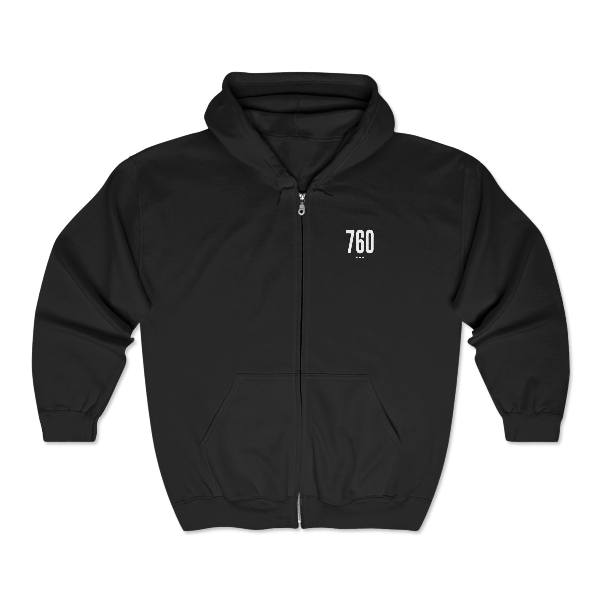 760 White Logo Zip Hoodie